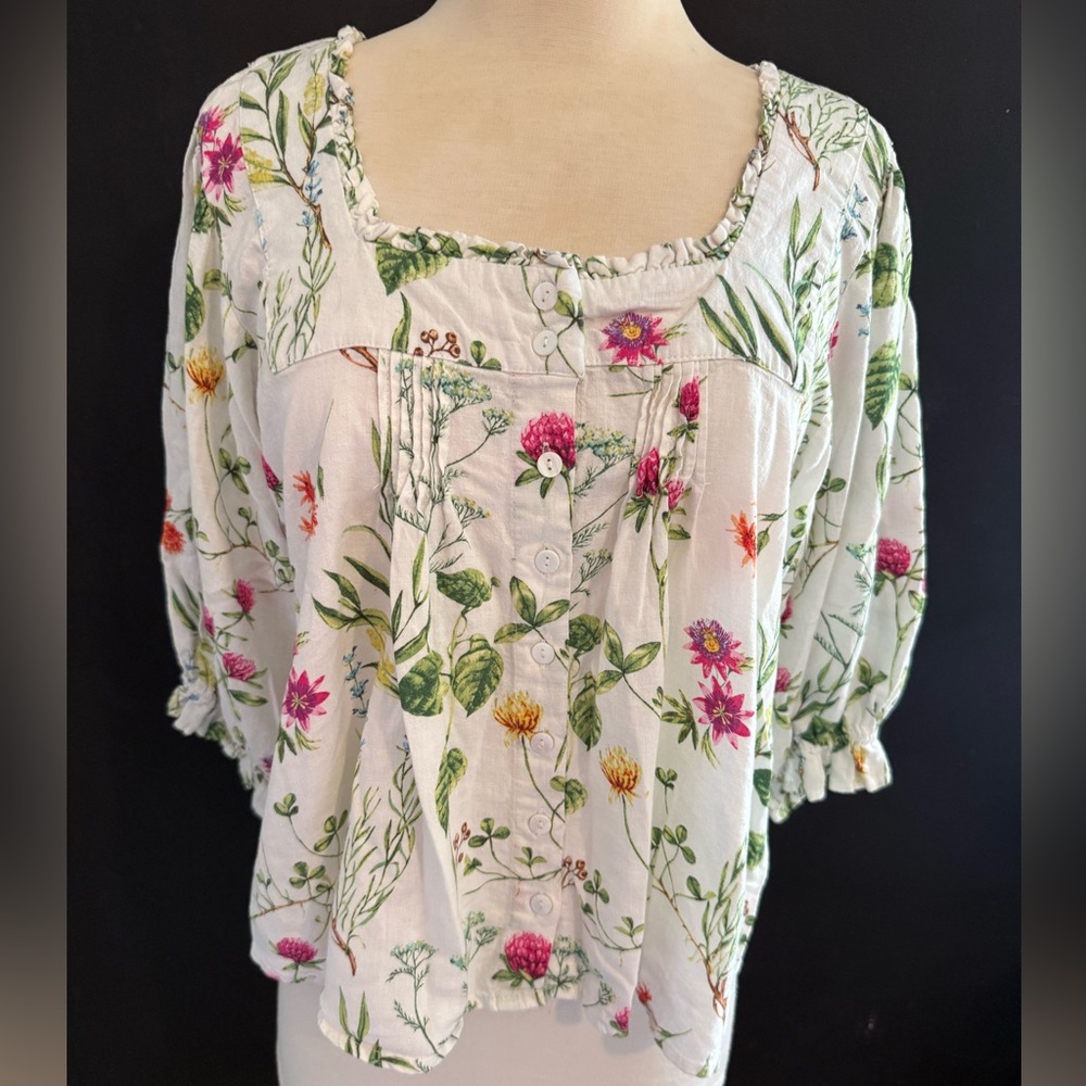 Rachel Zoe White Floral Blouse
